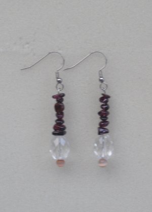 Garnet, silver hoop