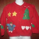 Girls HEARTSTRINGS Christmas Cardigan Sweater 5/6 *EUC*