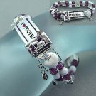SILVER SLIDING/DANGLING FOOTBALL CHARM BRACELET