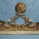 Nice Bone Carving Art Double Dragon Play Bead Figure