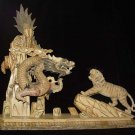 Nice Old Bone Carving Art Lucky Dragon Tiger Figure