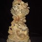 Nice Old Bone Carving Art Double Dragon Play Bead