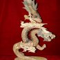 Nice Old Bone Carving Art Dragon Across Sky