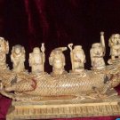 Nice Old Bone Carving Art 7 immortal Ride Dragon