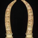 Nice Old Bone Art Handcarft action View Tooth Decoration