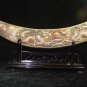 Nice Old Bone Art Handcarft Double Dragon Play Sun Tooth Decoration