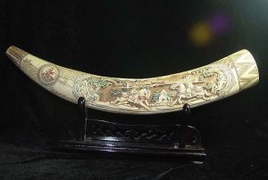 Nice Old Bone Art Handcarft action View Tooth Decoration