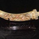 Nice Old Bone Art Handicraft Double Dragon Play Sun Sword