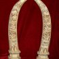 Nice Old Bone Art Handicraft Action Design Pair Tooth