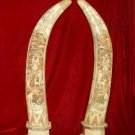 Old Bone Art Handicraft Three FU LU SHOU God Tooth adornment