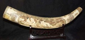 Old Bone Art Handicraft Man Woman Sex Design Tooth adornment