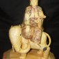 Old Bone Art Handicraft Ruyi Bodhisattva Ride Foo Dog Statue