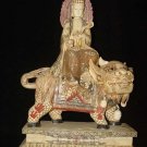 Old Bone Art Handicraft Bodhisattva Kwan-yin Ride Foo Dog Figure