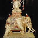 Old Bone Art Handicraft Bodhisattva Ride Elephant Figure