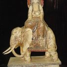 Old Bone Art Handicraft Bodhisattva Ride Elephant Figure