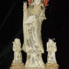 Old Bone Art Handicraft Lucky Water Lily Child Kwan-yin Figure
