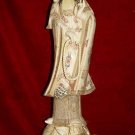 Old Bone Art Handicraft Lucky Kwan-yin Ride Tortoise Figure