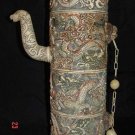 Old Bone Art Lucky Dragon Design Flagon Carving