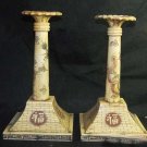 Exquisite Bone Art Handicraft Carving Dragon Piar candleholder