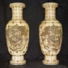 Exquisite Bone Art Handicraft Carving Lucky Kylin Pair Vase