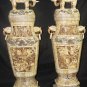 Exquisite Bone Art Handicraft Carving 8 Immortal Pair Elephant Bottle