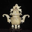 Exquisite Bone Art Handicraft Carving Dragon Foo Dog Fume Stove