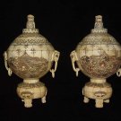 Exquisite Bone Art Handicraft Carving Pair Dragon Ball