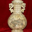 Exquisite Bone Art Handicraft Carving Kylin Design Vase