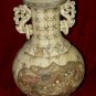 Exquisite Bone Art Handicraft Carving Double Dragon Play SUn Vase