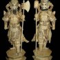 Exquisite Bone Art Handicraft Pair Safety Door God Statue