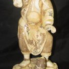 Exquisite Bone Art Handicraft Elder God Play Fish Statue