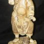 Exquisite Bone Art Handicraft Elder God Play Fish Statue