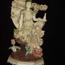 Exquisite Bone Art Handicraft Water Lily Kwan-yin Figure