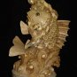 Exquisite Bone Art Handicraft Fish Lucky Wealth God Figure
