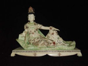Exquisite Bone Art Handicraft lotus leaf faerie Figure