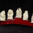 Exquisite Bone Art Handicraft Japanese Seven immortal Figure