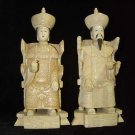 Exquisite Bone Art Handicraft Chinese Sitting emperor queen Figure