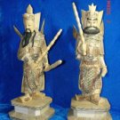 Exquisite Bone Art Handicraft Chinese Two Door God Figure