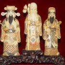Exquisite Bone Art Handicraft Lucky Fu Lu Shou God Figure