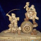 Exquisite Bone Art Handicraft Lucky Two Wealth God Figure
