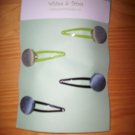 Button Snap Clips sage and blue