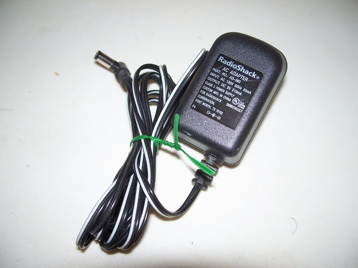 RadioShack AD363 9V 210mA AC Adapter Power Supply Charger