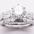 Sterling Silver CZ Wedding Set.