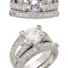 Sterling Silver 2 Piece Cubic Zirconia Wedding Set