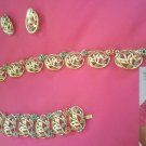 Gold Jewelry Set of 3/Earring, Necklace, Bracelet