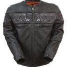 First Manufacturing Men’s Sporty Skull Leather Jacket FIM243CSLZ