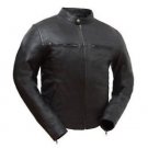 First Manufacture Mens Black Leather Jacket, Hipster FIM253SDC