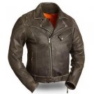 FMC Mens Leather Motorcycle Jacket "Anthracite" FIM210CTZ