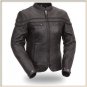 FMC Leather Motorcycle Jacket-Women&acirc;��s Sporty Scooter Jacket.-FIL162NTCZ
