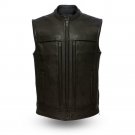 First manufacturing Mens Vest FIM649CPM | Rampage 1.3-1.4mm Platinum Cowhide
